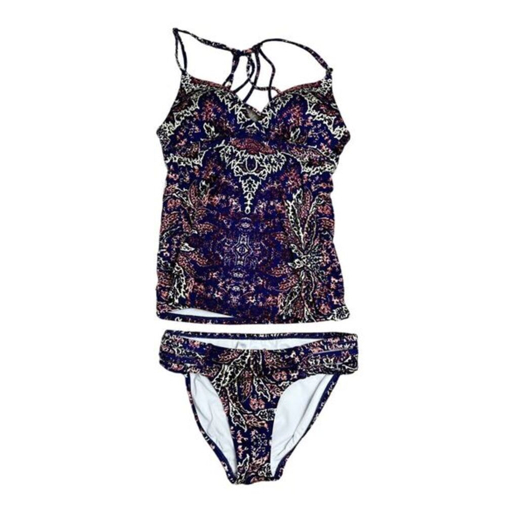 Athleta Womens XS Purple Bikini Swimsuit 2 Piece Tankini‎ Set Strappy Back